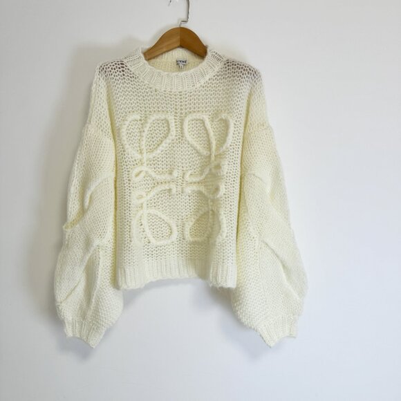 Loewe Anagram open-knit mohair-blend jumper - Picture 4 of 12